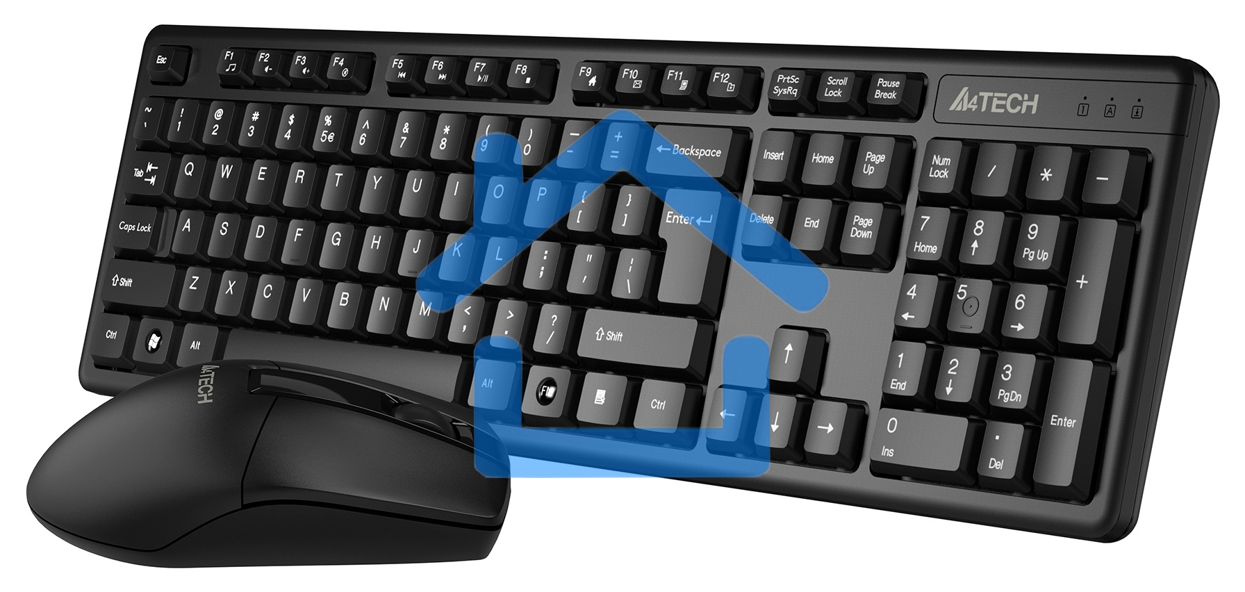 Клавиатура + мышь A4Tech 3330N клав:черный мышь:черный USB беспроводная Multimedia
