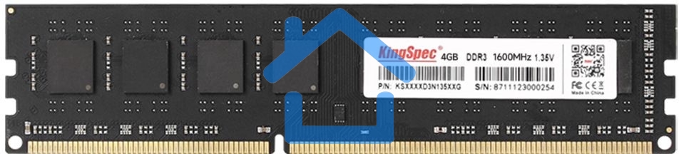Оперативная память KingSpec, DDR3L, 4Gb (1x4 Gb), 1600 MHz, CL11, DIMM