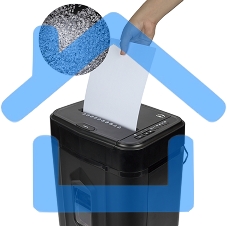 Шредер Heleos АП23-4 черный с автоподачей (секр.P-4) фрагменты 145лист. 23лтр. скрепки скобы пл.карты