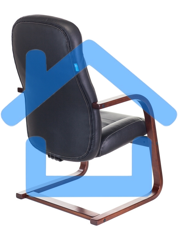 Кресло компьютерное Бюрократ T-9923WALNUT-AV/BL черный, кожа, низкая спинка