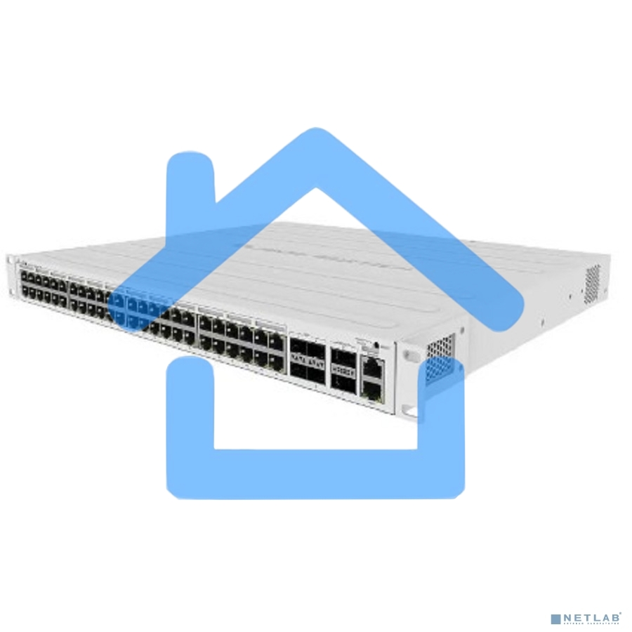 Коммутатор CRS354-48P-4S+2Q+RM Cloud Router Switch 354-48P-4S+2Q+RM with 48 x Gigabit RJ45 LAN (all PoE-out), 4 x 10G SFP+ cages, 2 x 40G QSFP+ cages, RouterOS L5, 1U rackmount enclosure, 750W PSU