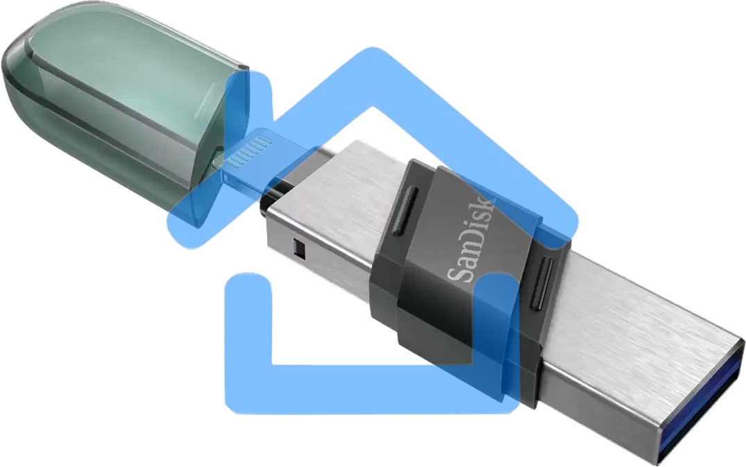 Флешка USB Sandisk 64 Gb iXpand Flip SDIX90N-064G-GN6NN USB3.1 зеленый/серебристый