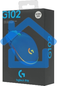 Мышь проводная Logitech G102 LIGHTSYNC синий, 8000 dpi, USB, кнопки - 6