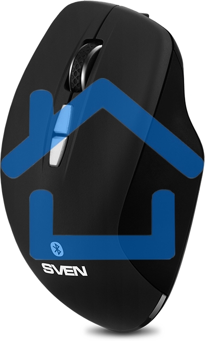 Мышь беспроводная SVEN RX-590SW черный, 1600 dpi, радиоканал, Bluetooth, USB, кнопки - 7