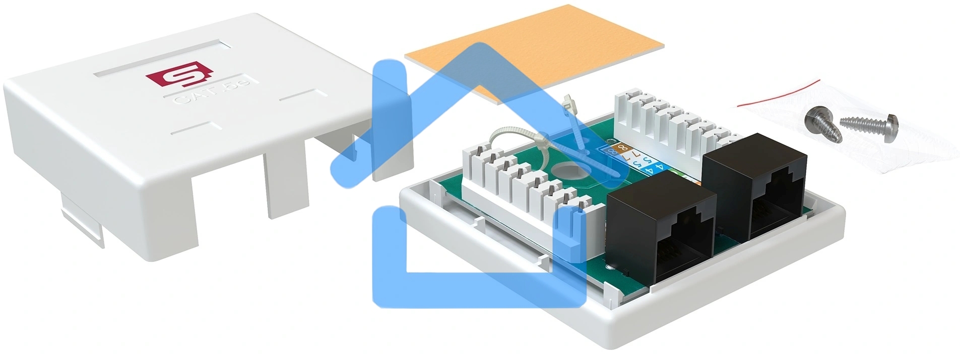 Розетка Sysmatrix SB 25EU.WH комп.RJ45 2 кат.5E UTP белый