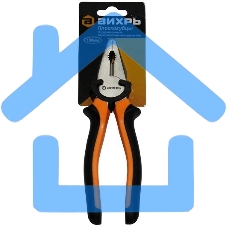 Плоскогубцы ВИХРЬ 180мм.,никелированные,двухкомпонентные рукоятки