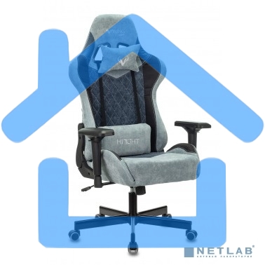 Кресло игровое Бюрократ VIKING 7 KNIGHT BL FABRIC синий текстиль/эко.кожа крестовина металл/пластик
