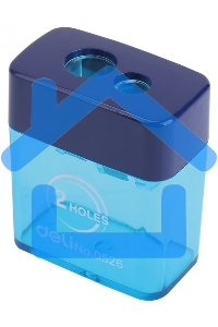 Точилка для карандашей ручная Deli E0526, 2 отверстия, пластик, ассорти блистер