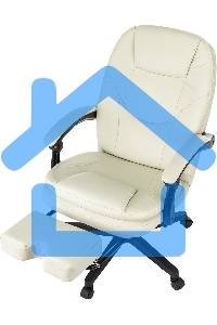 Кресло руководителя Бюрократ CH-868N-BF слоновая кость, эко.кожа, крестов. пластик, подст. для ног