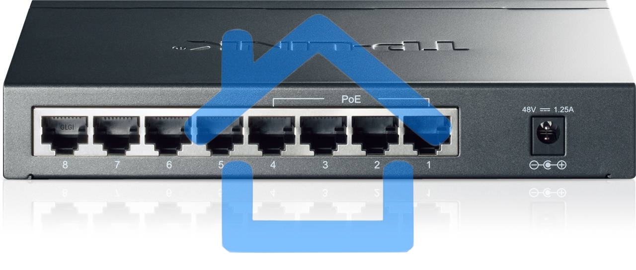 Коммутатор TP-Link SMB TL-SG1008P Коммутатор 8-port Gigabit Switch с 4 портами РоЕ