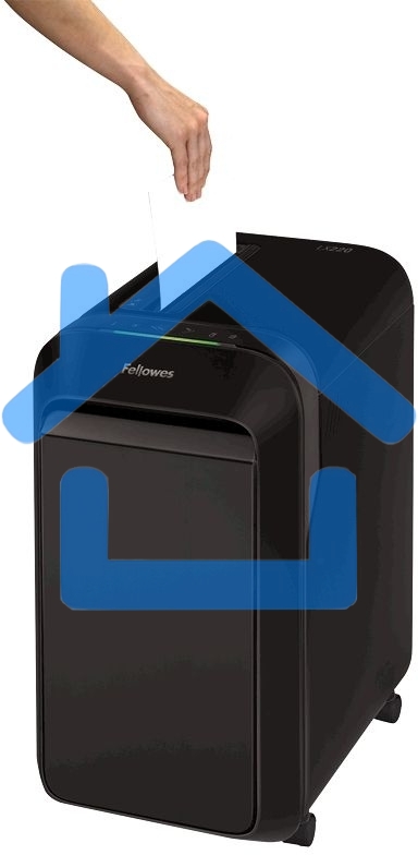 Шредер Fellowes PowerShred LX220 черный (секр.P-4)/перекрестный/20лист./30лтр./скрепки/скобы/пл.карты