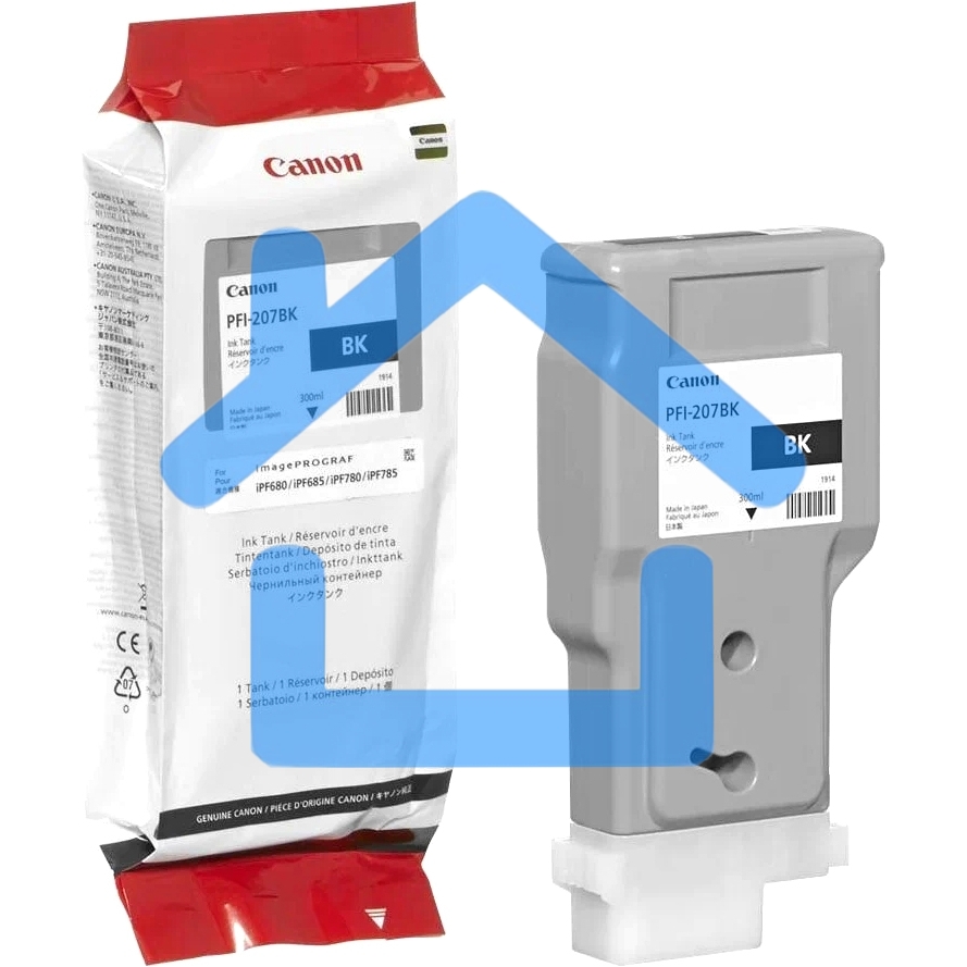 Картридж струйный Canon PFI-207 BK (8789B001) черный (300 мл) для Canon imagePROGRAPH iPF680, 685, 780, 785
