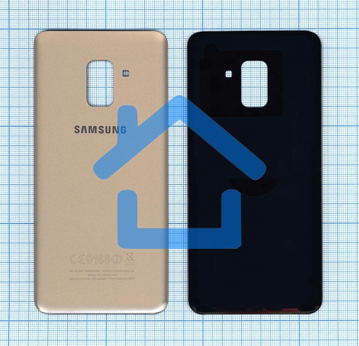 Задняя крышка для Samsung Galaxy A8 (2018) SM-A530F золотая
