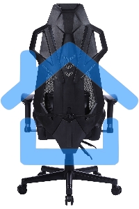 Кресло игровое Cactus CS-CHR-090BL черный, сиденье черный, эко.кожа, крестовина пластик, пластик черный