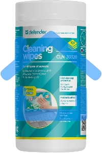 Чистящие салфетки Defender CLN ECO для экранов всех видов: ЭЛТ, ЖК, плазменными панелями / туба / 100 шт / Россия