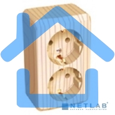 Розетка 2-м ОП Этюд Дача 16А защ. шторки с заземл. сосна SchE PA16-008D