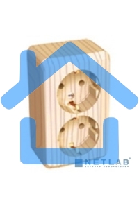 Розетка 2-м ОП Этюд Дача 16А защ. шторки с заземл. сосна SchE PA16-008D