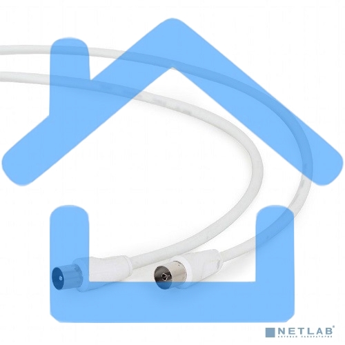 Кабель телевизионный Cablexpert CCV-515-W, Coaxial M/F, белый, 1.8м