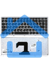 Клавиатура для ноутбука Lenovo IdeaPad U410 черная с серебристой рамкой