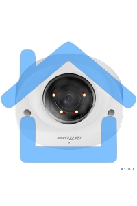 Уличная мини-купольная IP-видеокамера SmartDualLight DAHUA DH-IPC-HDBW2249FP-AS-IL-0280B 2Мп, 1/2.8” CMOS, объектив 2.8мм, видеоаналитика, микрофон, ИК 30м, LED 30м, IP67, IK10, металл