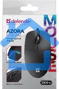 Мышь проводная Defender Azora MB-241 черный, 1200 dpi, USB, кнопки - 3