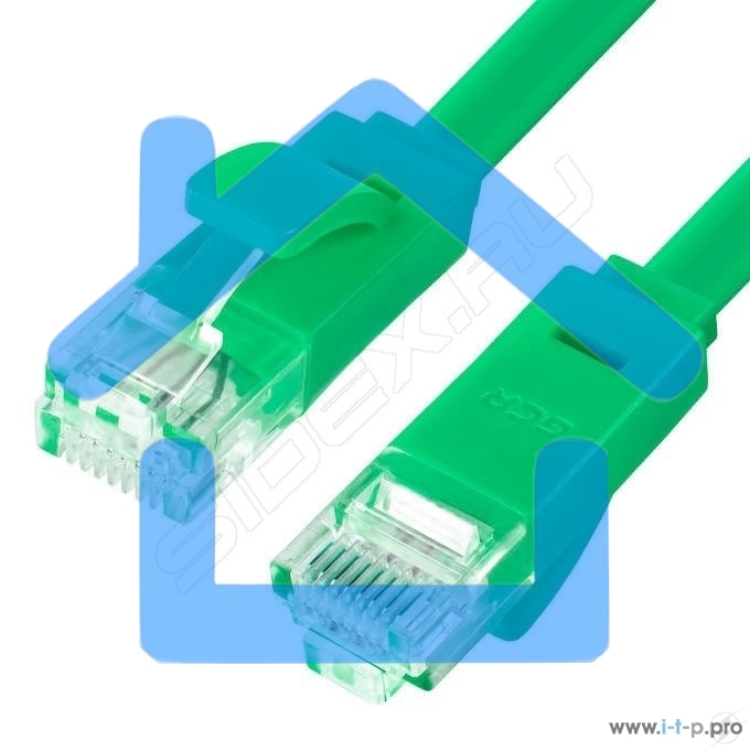 Патч-корд Greenconnect плоский прямой PROF3.0m UTP медь, кат.6, зеленый, позолоченные контакты, 30 AWG, Premium ethernet high speed 10 Гбит/с, RJ45, T568B (GCR-LNC625-3.0m)
