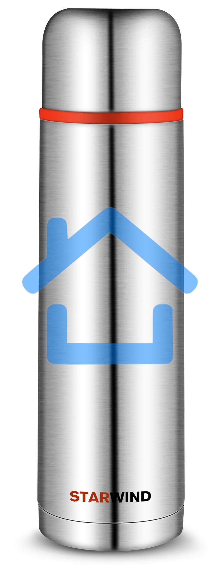 Термос Starwind 10-1000 1л. серебристый/красный картонная коробка