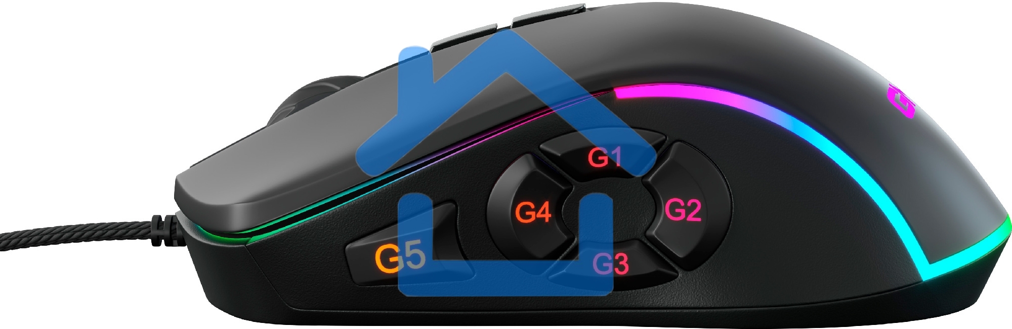 Мышь проводная GMNG XM003 черный, 32000 dpi, USB, кнопки - 10