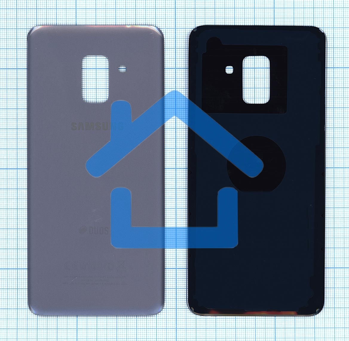 Задняя крышка для Samsung Galaxy A8 (2018) SM-A530F серебристая