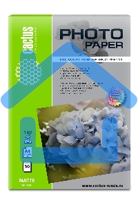 Фотобумага Cactus CS-MA418050 A4/180г/м2/50л./белый матовое для струйной печати