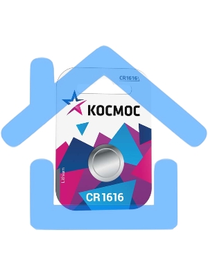 Элемент питания литиевый CR CR1616 1хBL (блист.1шт) Космос KOCR16161BL
