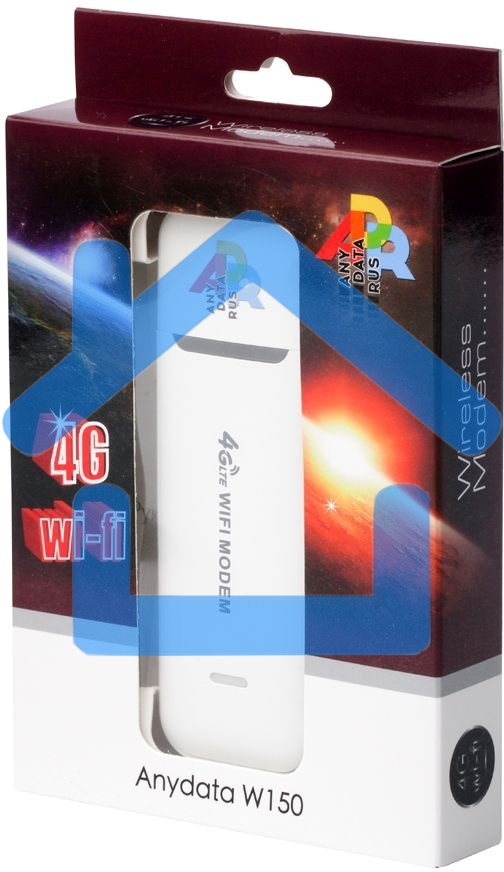 Модем 3G/4G Anydata W150 USB Wi-Fi Firewall +Router внешний белый