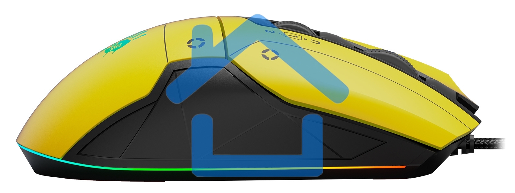 Мышь проводная A4Tech Bloody W70 Max желтый/черный, 10000 dpi, USB, кнопки - 9