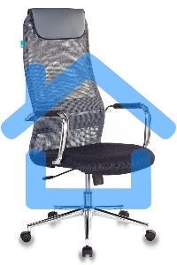 Кресло руководителя Бюрократ KB-9N/DG/TW-12 серый TW-01 TW-11 сетка крестовина хром