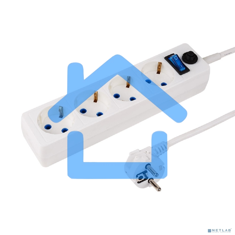 Сетевой фильтр PROconnect STANDARD 4 гнезда, 3 м, 3х0.75 мм², с/з + автовыкл., белый