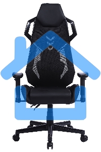 Кресло игровое Cactus CS-CHR-090BL черный, сиденье черный, эко.кожа, крестовина пластик, пластик черный