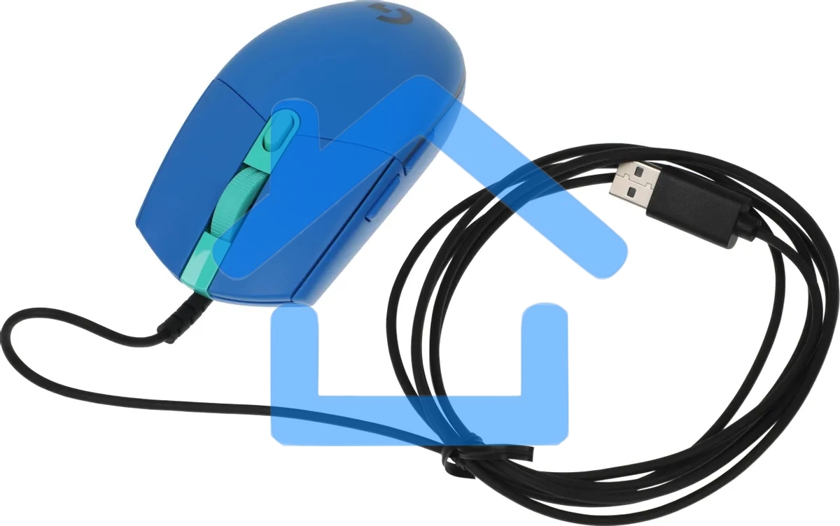 Мышь проводная Logitech G102 LIGHTSYNC синий, 8000 dpi, USB, кнопки - 6
