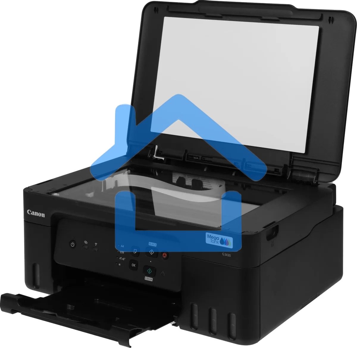 МФУ струйное Canon PIXMA G3430 (5989C009), A4, цветное, печ. 11 стр/мин. (ч/б) 6 стр/мин. (цвет), скан. до 3.16 стр/мин., 4800 x 1200 dpi (печать) 600x1200dpi (скан.), USB, Wi-Fi, Air Print, Mopria