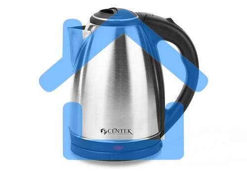 Чайник Centek CT-0035 (матовый) металл 1,5л, 2000W, хромированная вставка на крышке