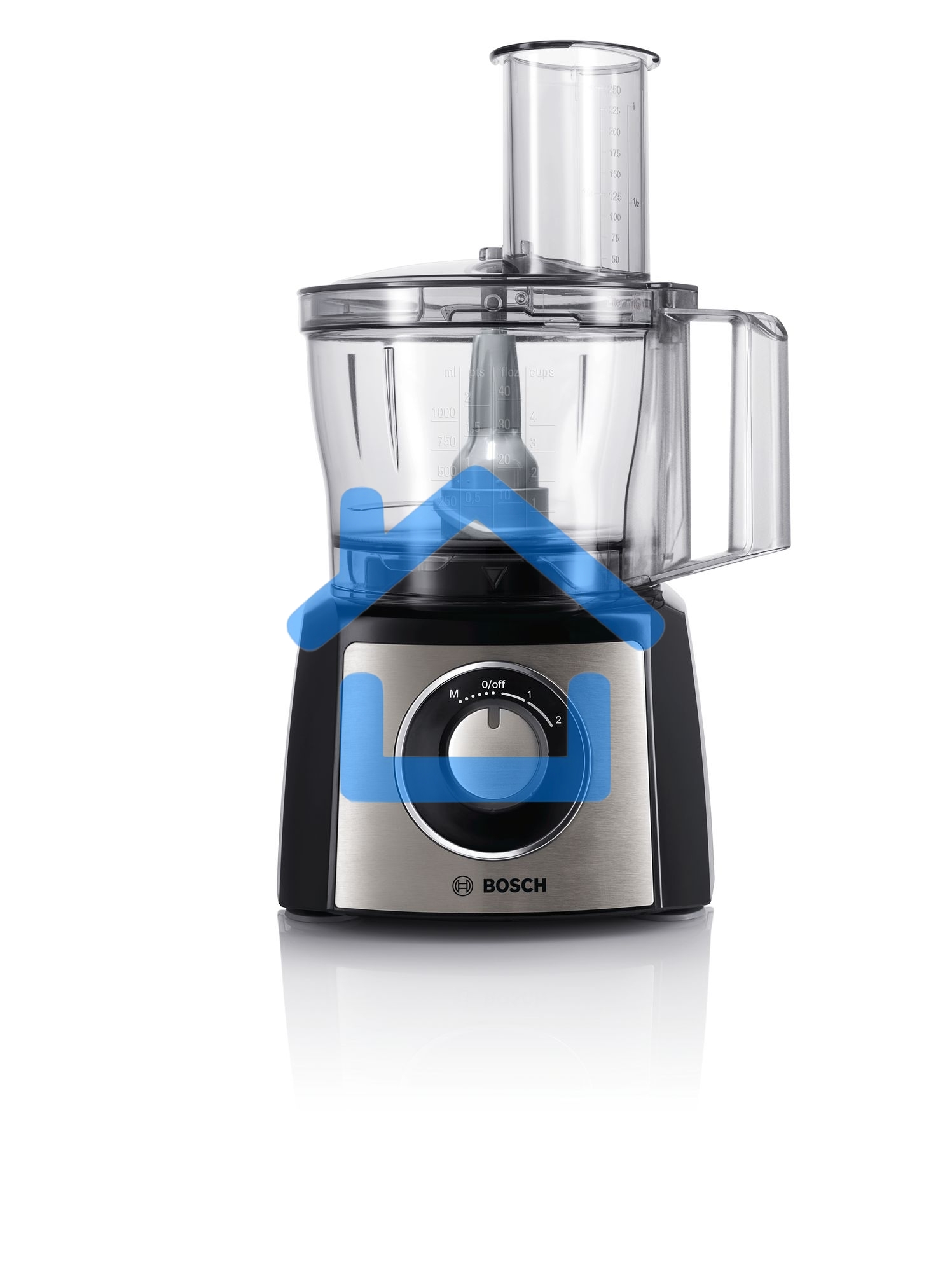 Кухонный комбайн Bosch MCM3501M 800 Вт, Скорости: 2, Блендер 1 л, Чаша 2.3 л, черный/серебристый