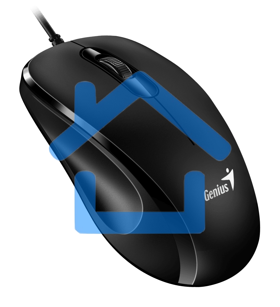 Мышь проводная Genius DX-101 черный, 1200 dpi, USB, кнопки - 3