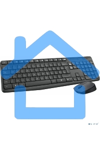 Комплект клавиатура + мышь Logitech MK235 клав:черный мышь:черный USB беспроводная