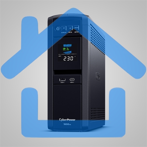 Источник бесперебойного питания Cyberpower CP1600EPFCLCD Line-Interactive 1600VA/100W USB/RS-232/RJ11/45 (6 EURO)