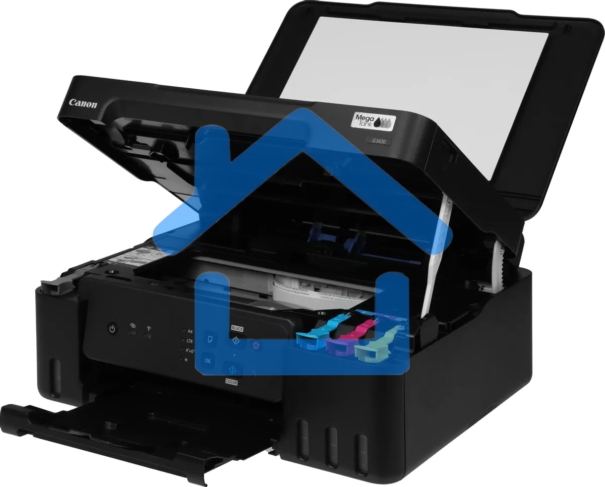 МФУ струйное Canon PIXMA G3430 (5989C009), A4, цветное, печ. 11 стр/мин. (ч/б) 6 стр/мин. (цвет), скан. до 3.16 стр/мин., 4800 x 1200 dpi (печать) 600x1200dpi (скан.), USB, Wi-Fi, Air Print, Mopria
