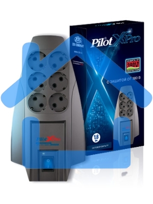 Сетевой фильтр Pilot X-Pro 3м (6 розеток) серый (коробка)