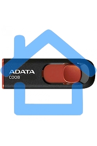 Флешка USB ADATA С008 (AC008-64G-RKD), 64 Gb, USB 2.0, R/W 15/5, черный/красный