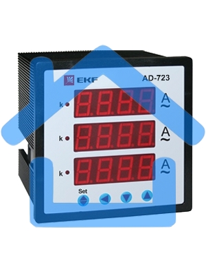 Амперметр цифровой AD-723 на панель 72х72 трехфазный EKF ad-723