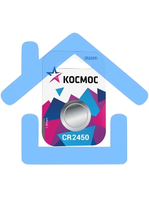Элемент питания литиевый CR CR2450 1хBL (блист.1шт) Космос KOCR24501BL