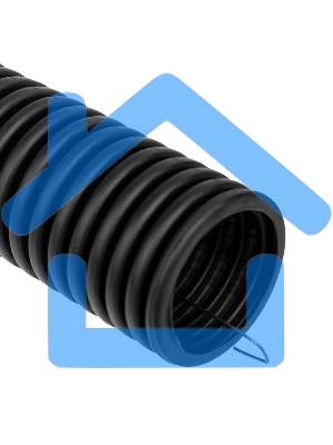 Труба гофрированная из ПНД, с зондом, черная, Ø50 мм (бухта 15 м/уп.) Rexant