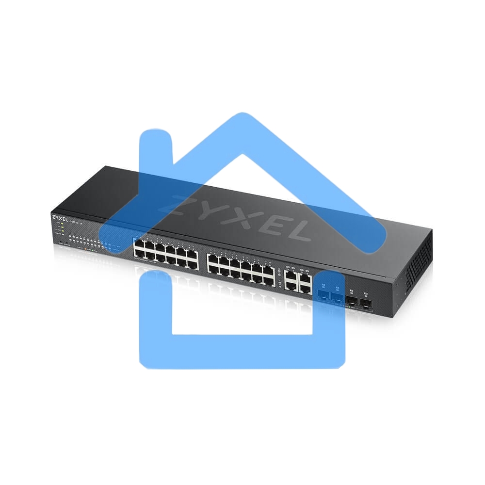 Коммутатор ZYXEL GS1920-24v2 Hybrid Smart switch Zyxel Nebula Flex, 24xGE, 4xCombo (SFP/RJ-45), silent (fanless), Standalone / cloud management